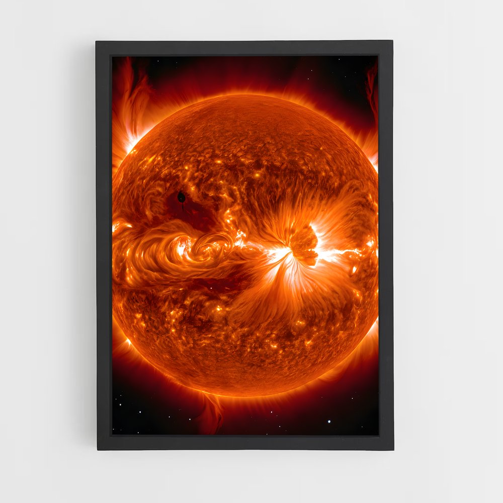Poster Éblouissante Éruption Solaire – affiche Système solaire (vue 2)